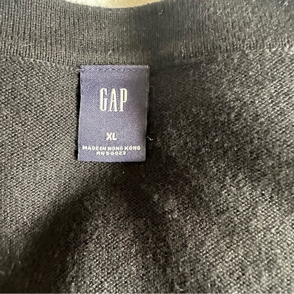 Gap V- Neck Button Down Black Cardigan Sz  XL Long Length - Picture 4 of 6